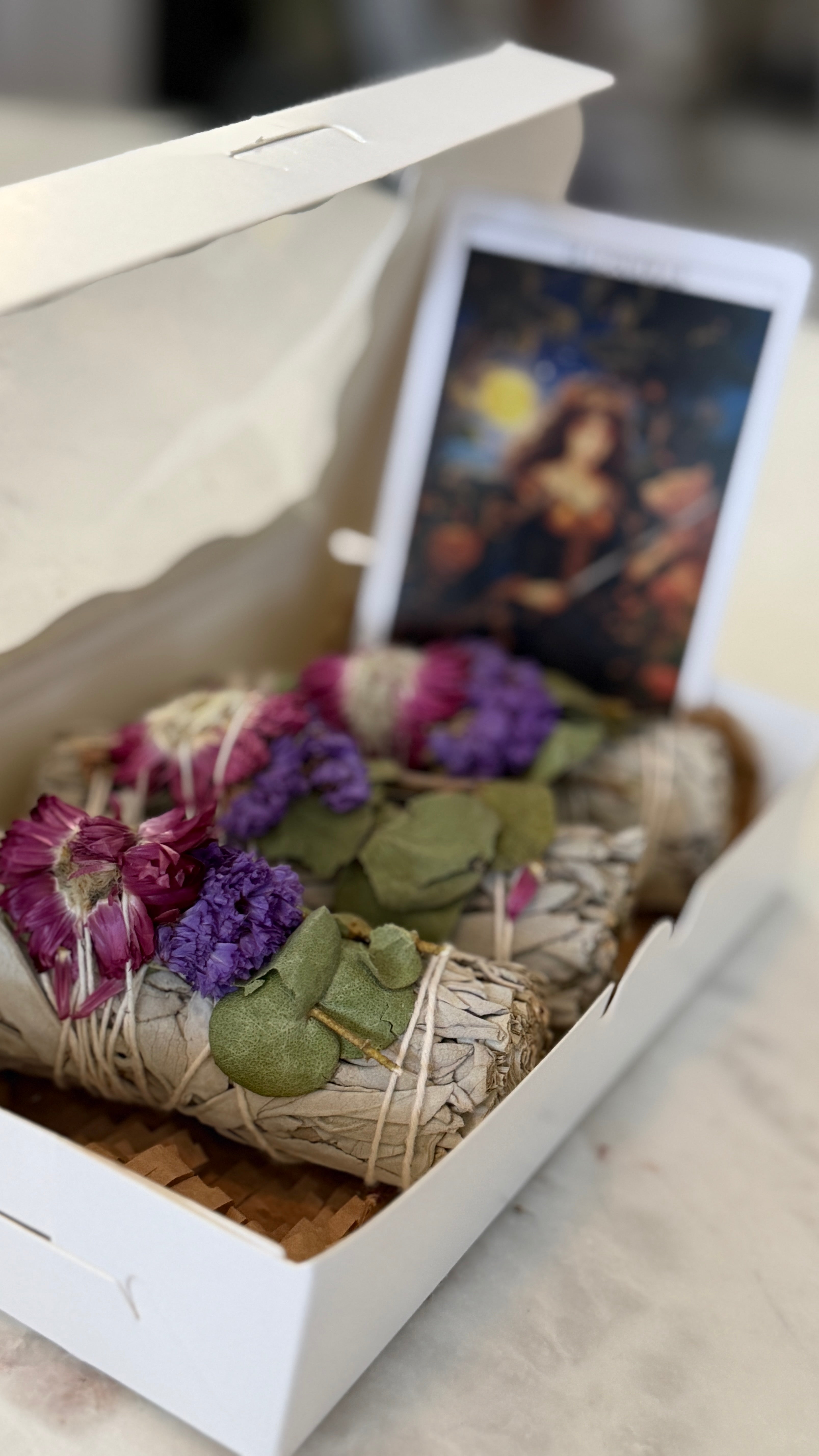 The Bloom Ritual | Floral White Sage Bundle + Intuitive Card